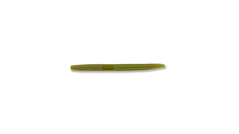 Yamamoto Baits Senko 5in Worm, 10 Pack, Green Pumpkin/Small Red Flake, YAM-9-10-357