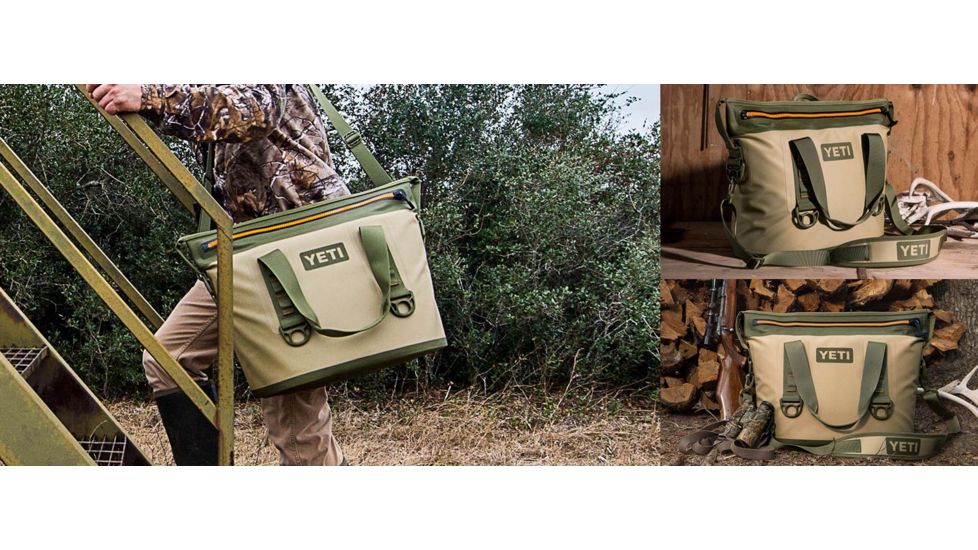 Yeti Hopper 20 Portable Cooler 2-Field Tan/Blaze Orange (second generation zipper placement)