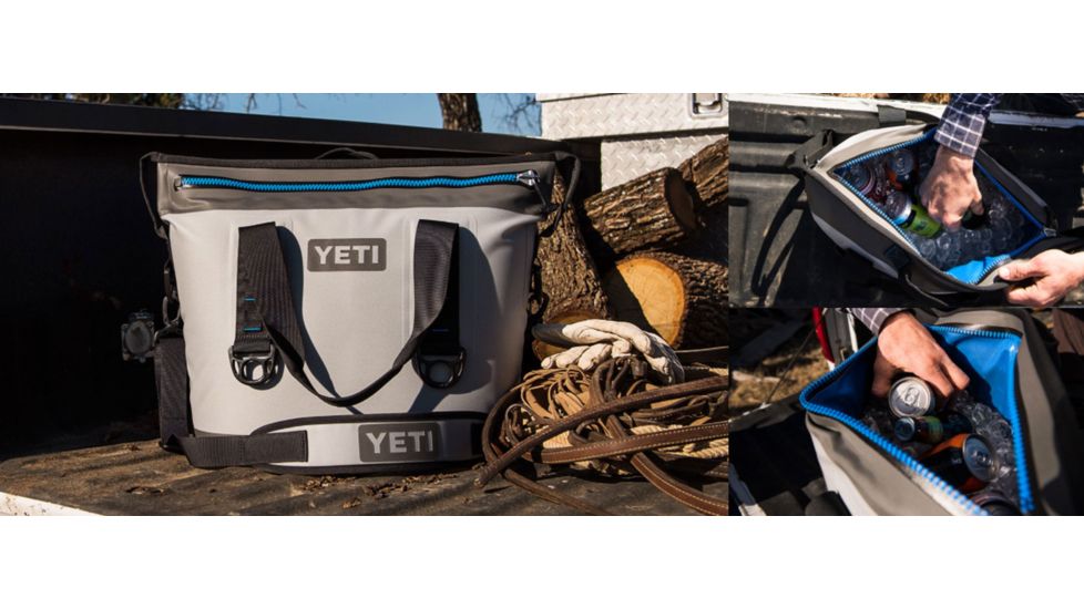 Yeti Hopper 20 Portable Cooler 2-Fog Gray/Tahoe Blue second generation zipper placement