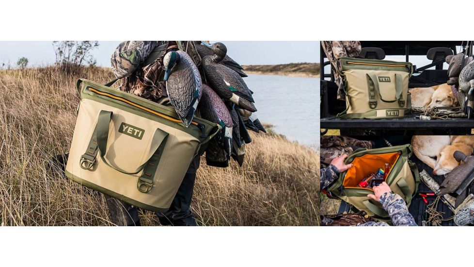 Yeti Hopper 30 Portable Cooler 2-Field Tan/Blaze Orange (second generation zipper placement)