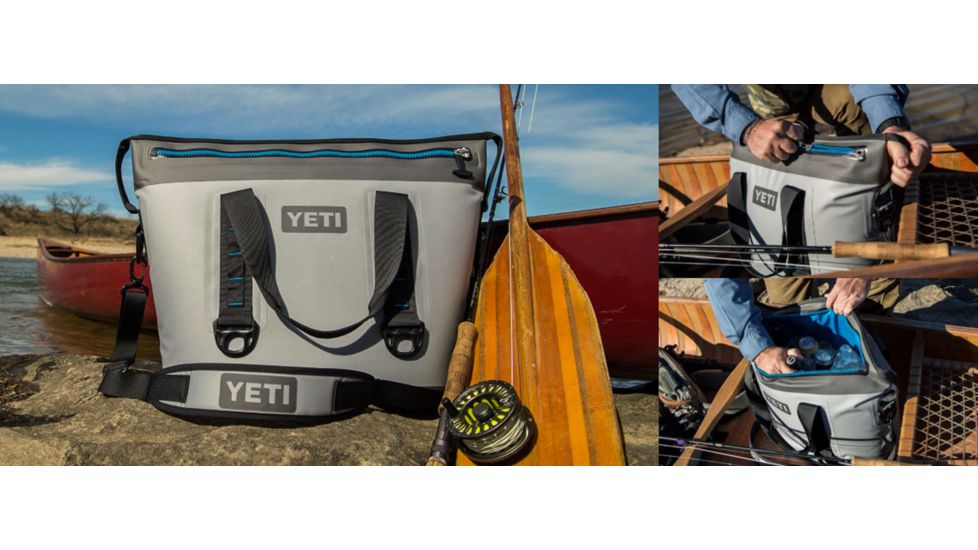 Yeti Hopper 30 Portable Cooler 2-Fog Gray/Tahoe Blue (second generation zipper placement)