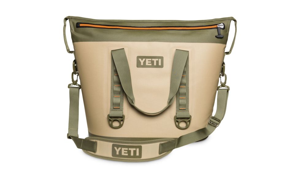 Yeti Hopper 40 Portable Cooler 2 -Field Tan/Blaze Orange (second generation zipper placement)