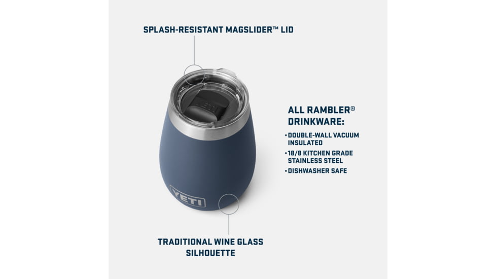 Yeti Rambler 10 oz Wine Tumbler with MagSlider Lid, Rescue Red, 21071503803