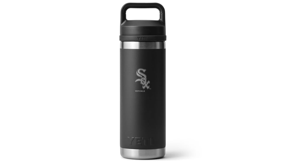 Yeti Rambler 18 oz Water Bottle w/Chug Cap, Black/MLB White Sox, 28100006714