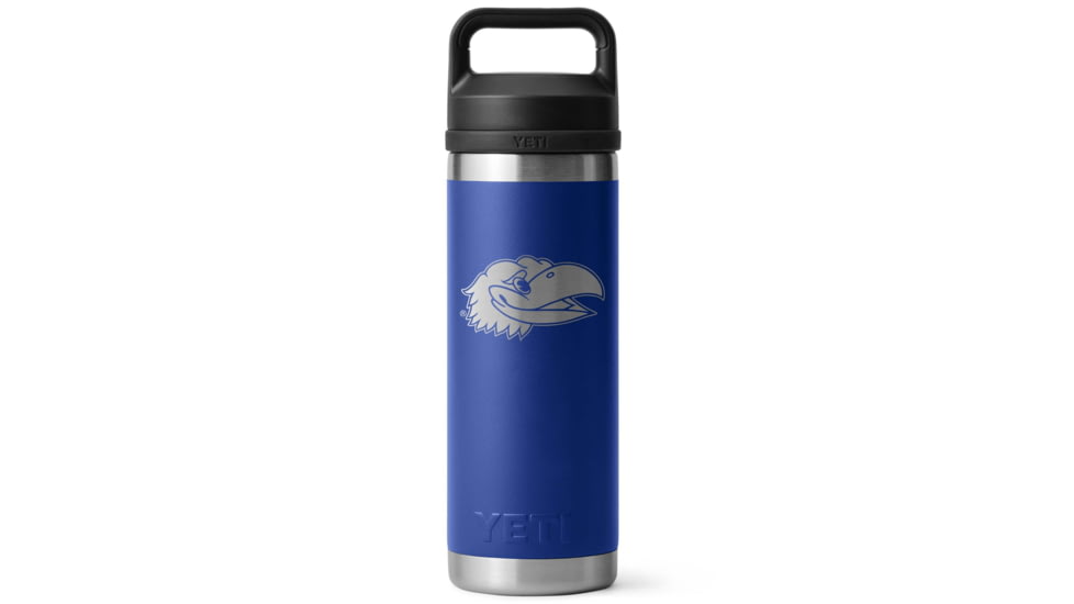 Yeti Rambler 18 oz Water Bottle w/Chug Cap, Blue/NCAA Kansas, 28100006756