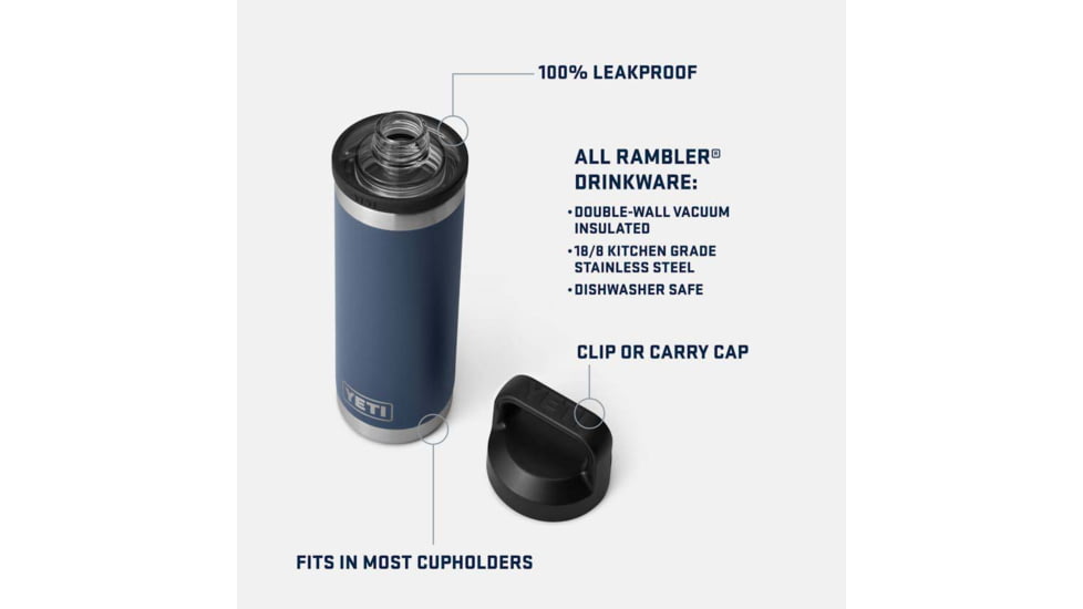 Yeti Rambler 18 oz Water Bottle w/Chug Cap, Navy/MLB Cardinals, 28100006787