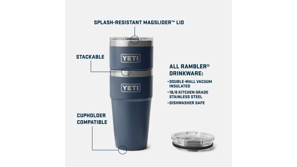 Yeti Rambler 20 oz Stackable Cup w/Magslider Lid, Firefly Yellow, 20 oz, 21071504711