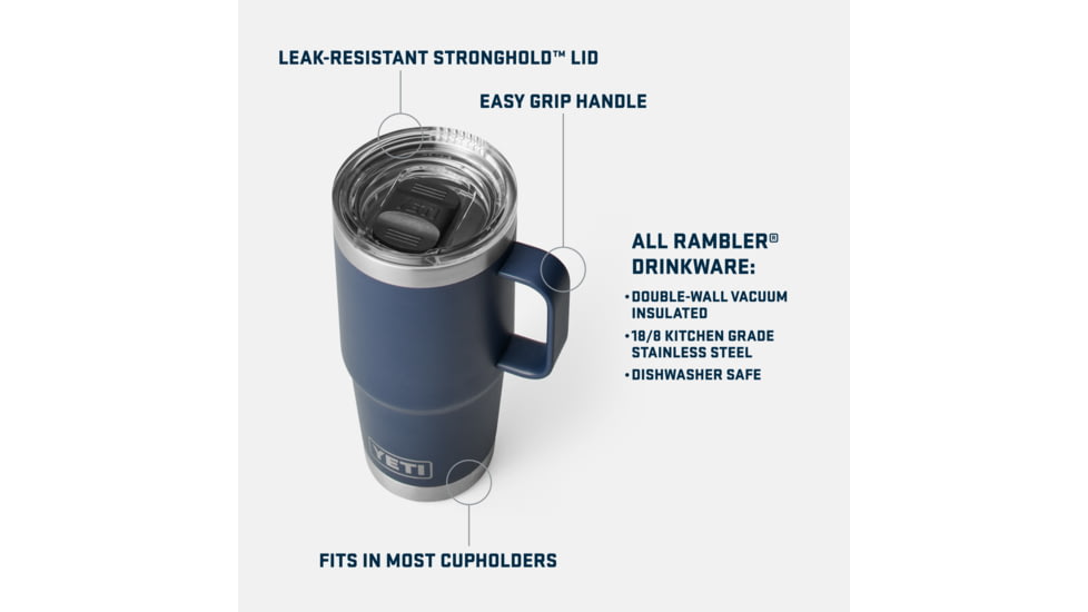 Yeti Rambler 20 oz Travel Mug, Rescue Red, 21071503878