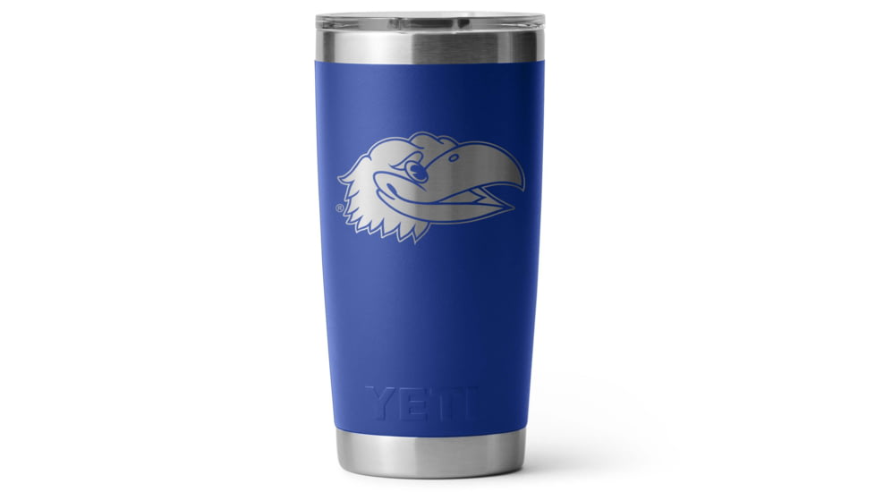 Yeti Rambler 20 oz Water Bottle w/Magslider Lid, Blue/NCAA Kansas, 28100006968