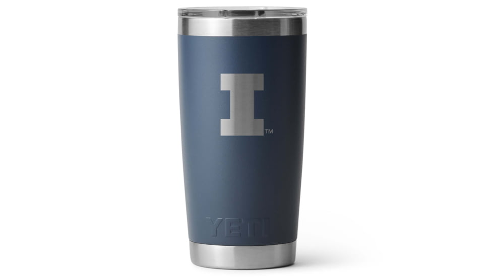 Yeti Rambler 20 oz Water Bottle w/Magslider Lid, Navy/NCAA Illinois, 28100007007