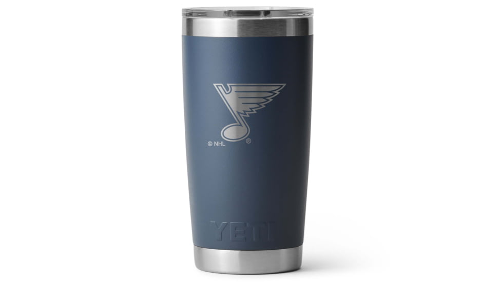 Yeti Rambler 20 oz Water Bottle w/Magslider Lid, Navy/NHL Blues, 28100007016