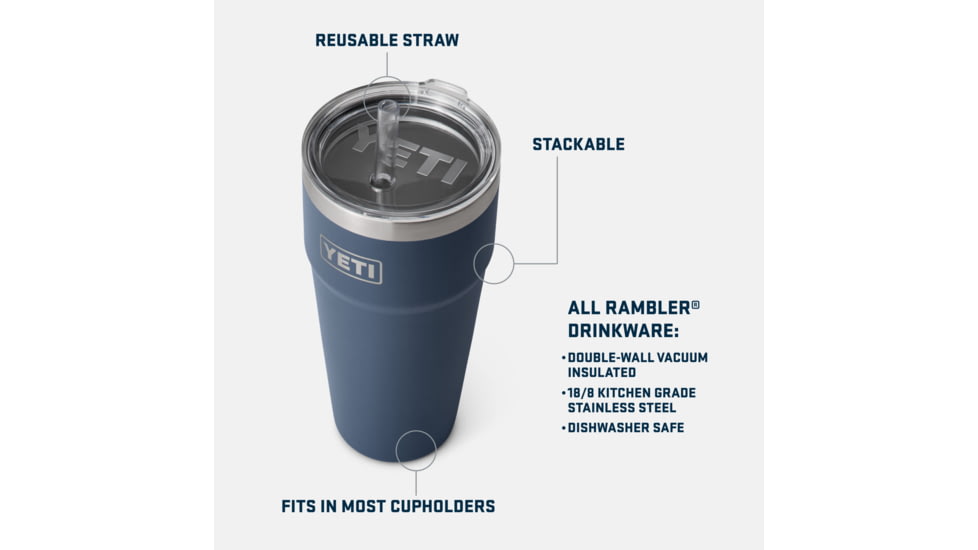 Yeti Rambler 26 oz Straw Cup, Charcoal, 21071501189