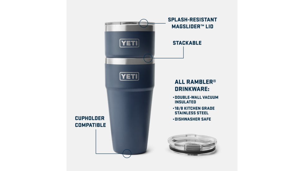Yeti Rambler 30 oz Stackable Cup w/Magslider Lid, Big Sky Blue, 30 oz, 21071504652