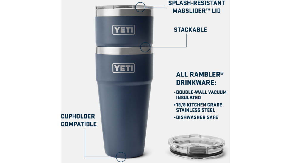 Yeti Rambler 30 oz Stackable Pint w/Magslider Lid, Navy, 21071503717