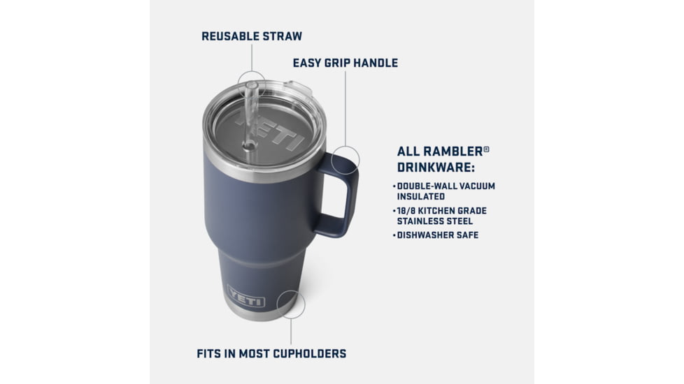 Yeti Rambler 35 oz Straw Mug, Rescue Red, 21071504372