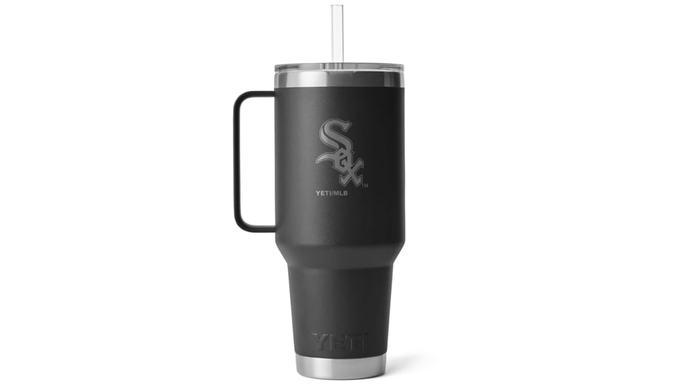 Yeti Rambler 42 oz Straw Mug w/Straw Lid, Black/MLB White Sox, 28100007144