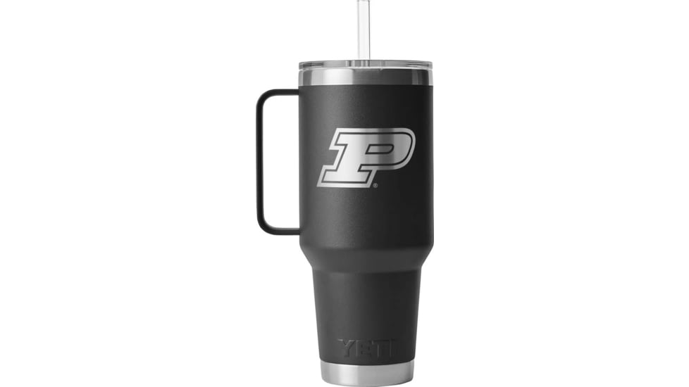 Yeti Rambler 42 oz Straw Mug w/Straw Lid, Black/NCAA Purdue, 28100007150
