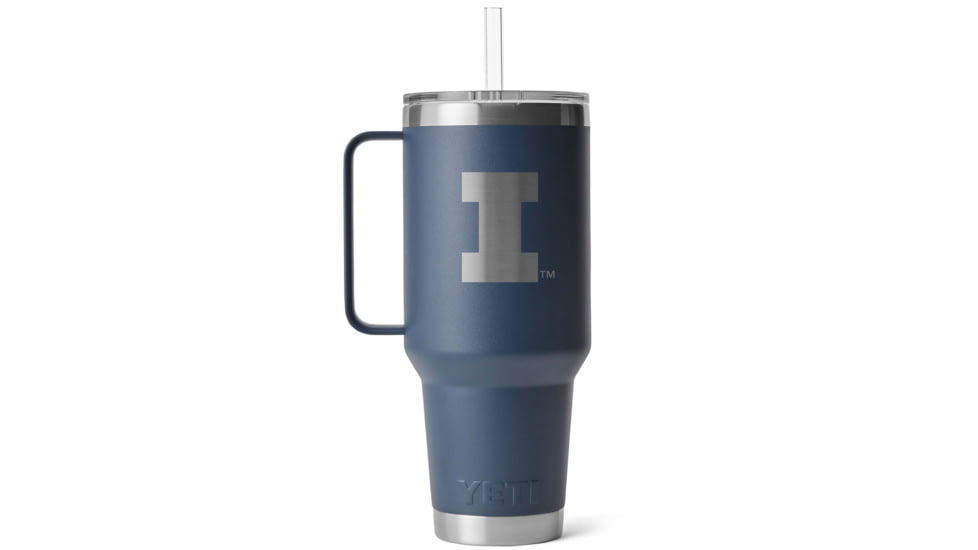 Yeti Rambler 42 oz Straw Mug w/Straw Lid, Navy/NCAA Illinois, 28100007207