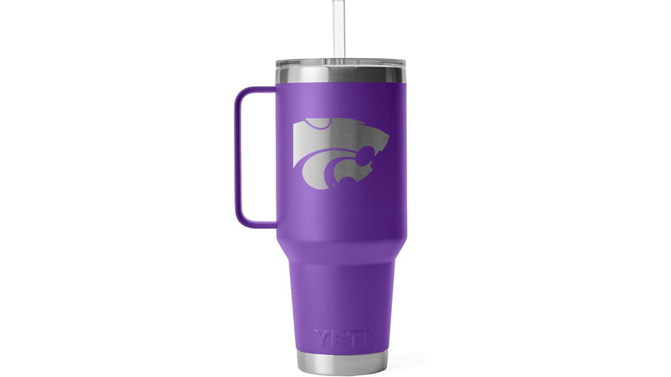 Yeti Rambler 42 oz Straw Mug w/Straw Lid, Purple/NCAA Kansas State, 28100007294