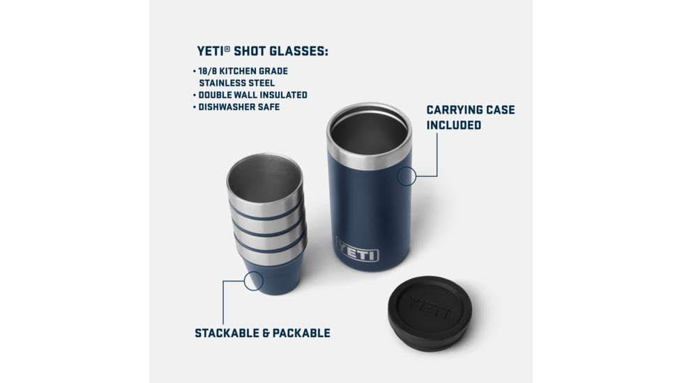 Yeti Shot Glasses And Case, Black, 21071504598