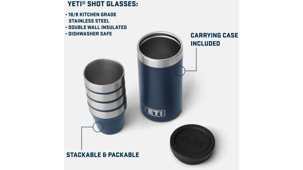 Yeti Shot Glasses And Case, Navy, 21071504276