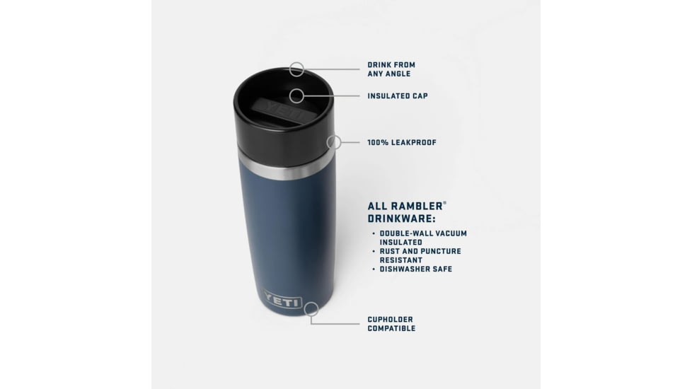 Yeti Rambler 16 oz Travel Water Bottle with Commuter Cap