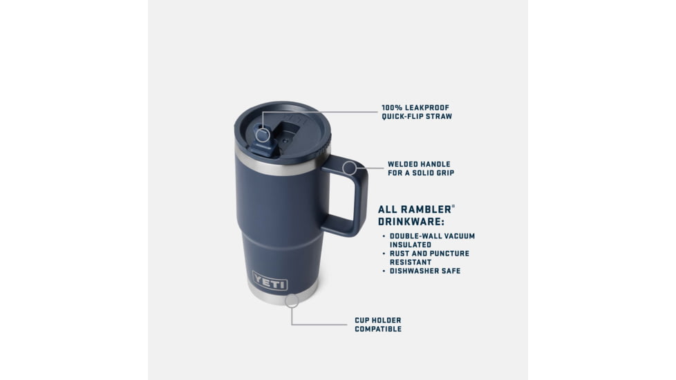 Yeti Rambler 20 oz Travel Mug w/Straw Cap