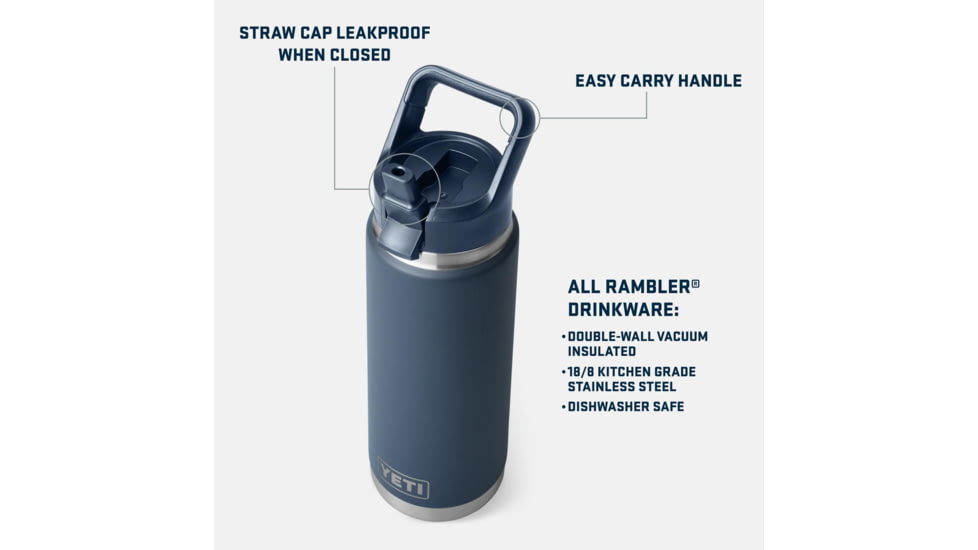 Yeti Rambler 26 oz Water Bottle w/Straw Cap