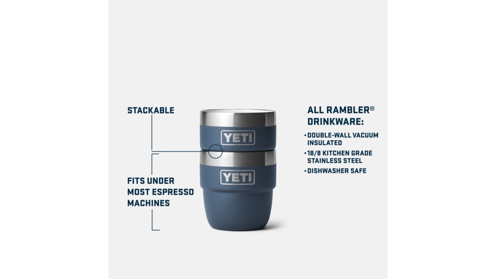 Yeti Rambler 4 oz Stackable Espresso Cups w/Durasip Ceramic Lining