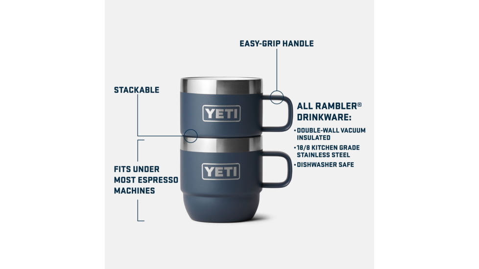 Yeti Rambler 6 oz Stackable Mugs w/Durasip Ceramic Lining - 2 Pack
