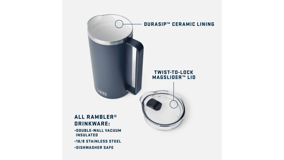 Yeti Rambler 64 oz Pitcher w/Durasip Ceramic Lining
