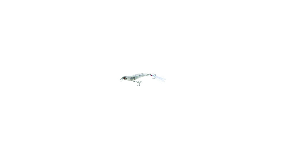 Yo-Zuri Crystal 3D Shrimp Mylar Tinsel Tail, 2 3/4in, 1/4 oz Ghost Shrimp, Sinking, R1161HGS
