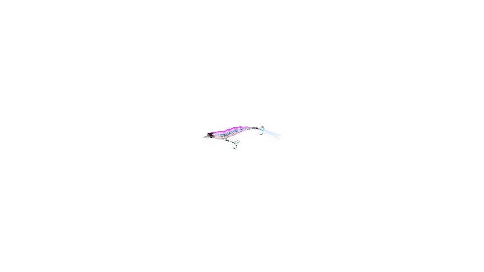 Yo-Zuri Crystal 3D Shrimp Mylar Tinsel Tail, 2 3/4in, 1/4 oz Hot Pink, Sinking, R1161HP