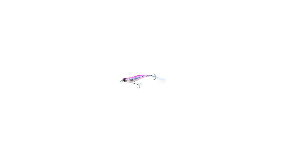 Yo-Zuri Crystal 3D Shrimp Mylar Tinsel Tail, 3 1/2in, 7/16 oz Hot Pink, Sinking, R1162HP