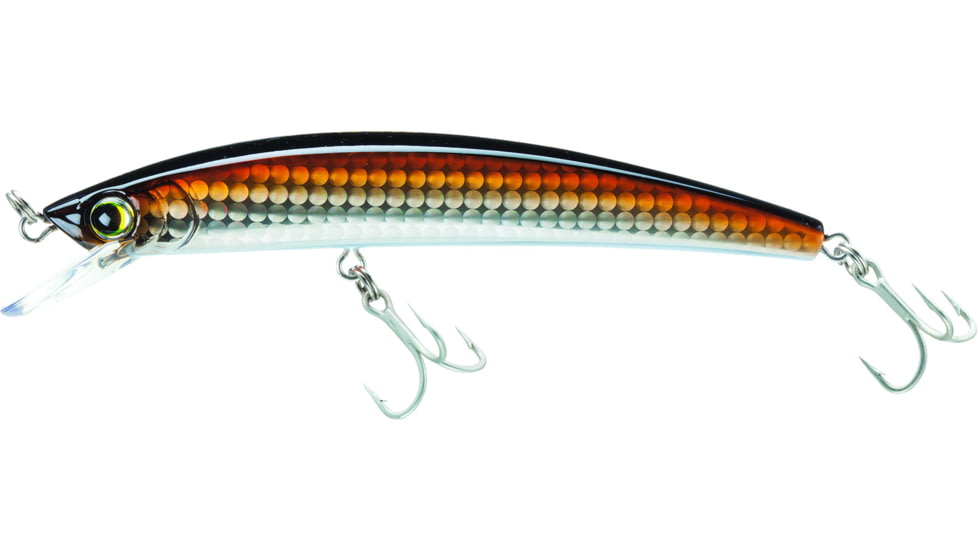 Yo-Zuri Crystal Minnow, 5 1/4in, 5/8 oz, Holographic Bronze Shiner, Floating, R1125HRSN