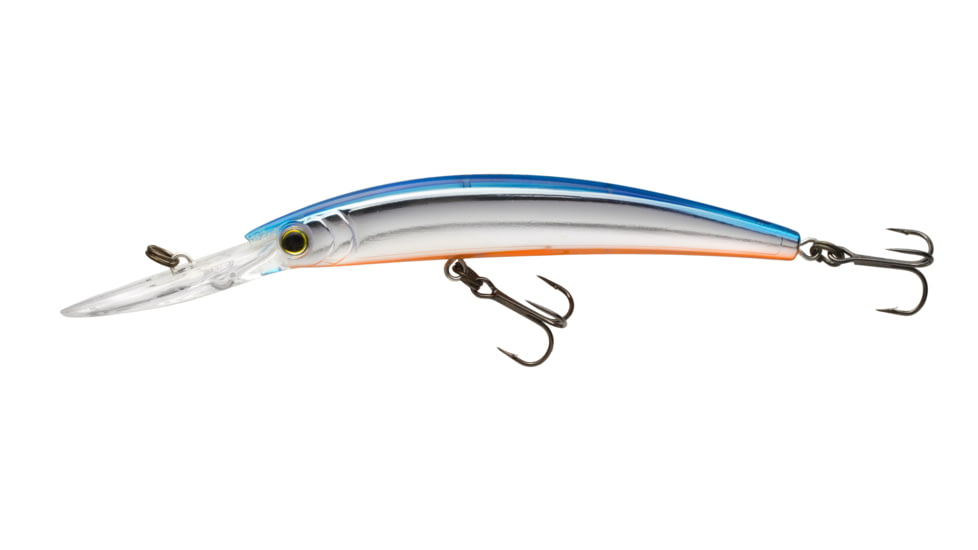 Yo-Zuri Crystal Minnow Deep Diver Walleye, Floating, 5-1/4in, 7/8oz, #2 Hook, Blue Chrome, R1301-BT