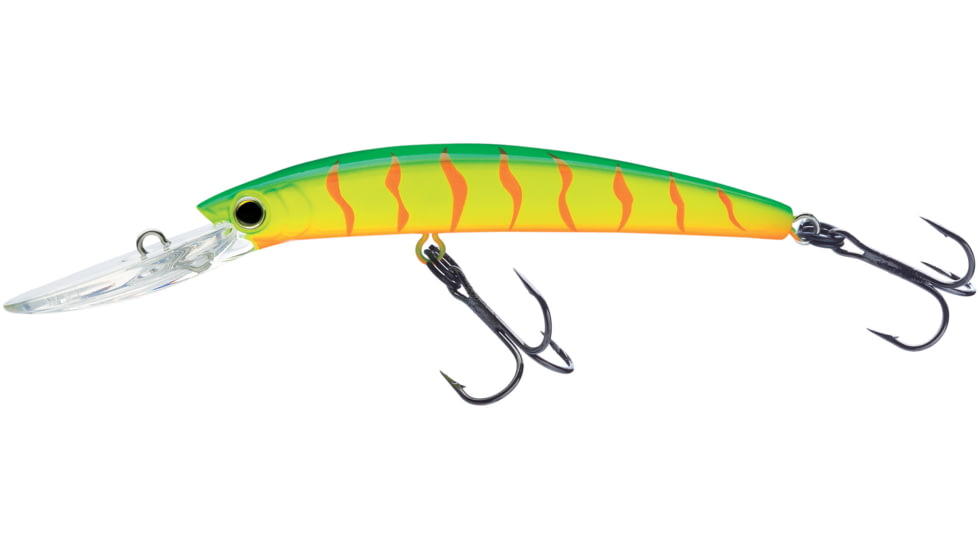 Yo-Zuri Crystal Minnow Deep Diver Walleye, Floating, Hot Tiger, 5-1/4in, 7/8oz, #2 Hook, R1301HT