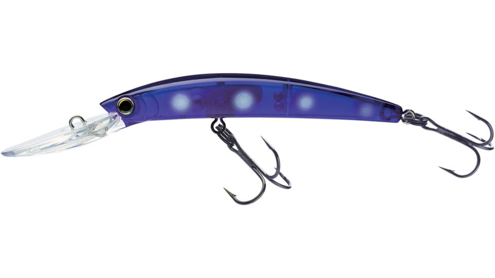 Yo-Zuri Crystal Minnow Deep Diver Walleye, Floating, Midnight, 5-1/4in, 7/8oz, #2 Hook, R1301MN