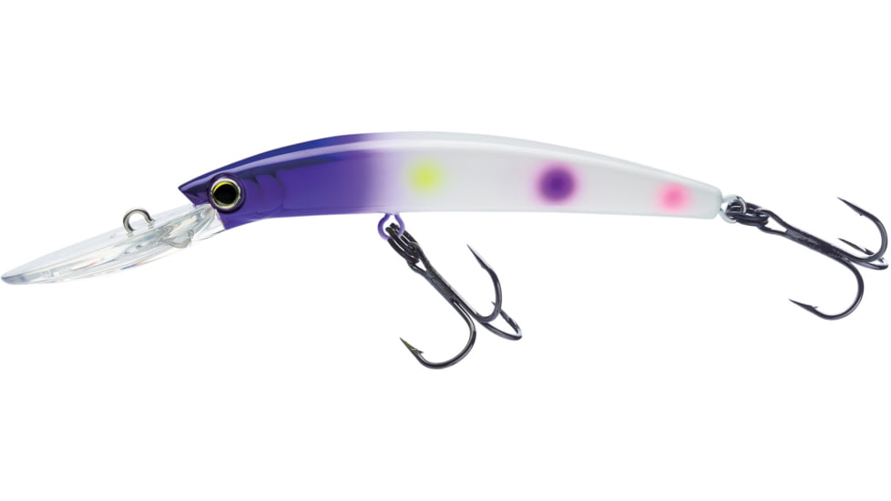 Yo-Zuri Crystal Minnow Deep Diver Walleye Trolling Bait 3/8oz 3-1/2in 7ft #6 Hooks, Purple Wonderbread, R1205PWB