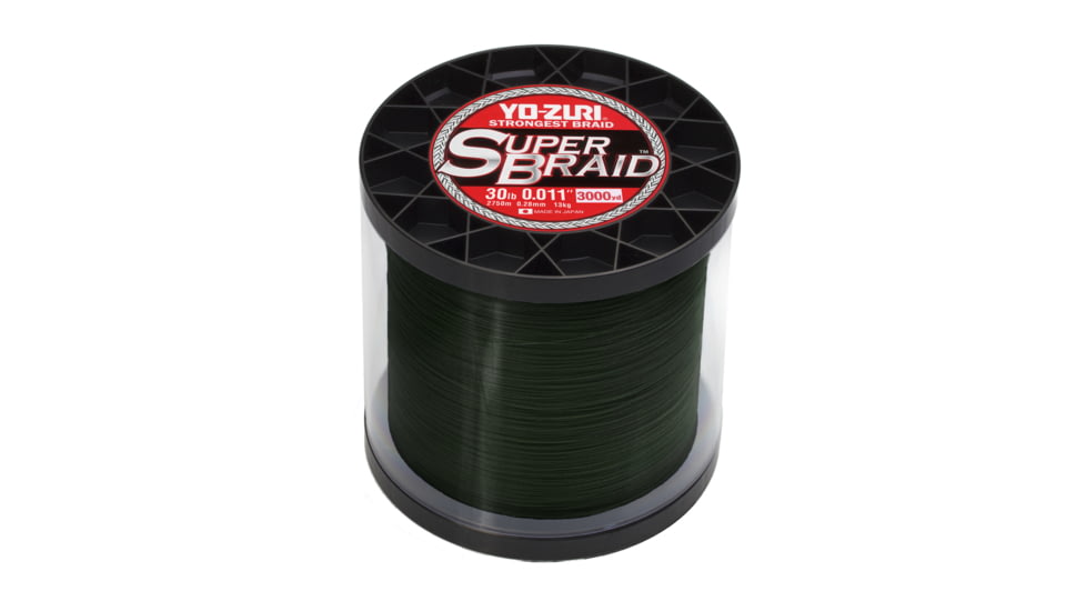 Yo-Zuri SuperBraid Braided Line, 30lb Test, 3000yd Green, Spool, YZSB30LBDG3000YD