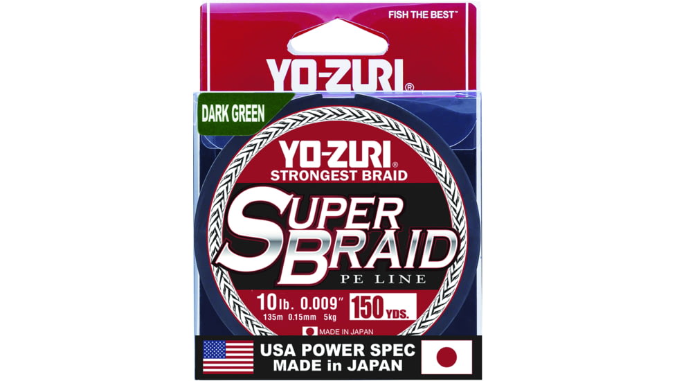 Yo-Zuri SuperBraid Line 10lb 150yd Green Boxed, YZSB10LBDG150YD
