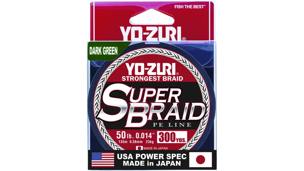 Yo-Zuri SuperBraid Line 50lb 300yd Dark Green Boxed, YZ SB 50LB DG 300YD