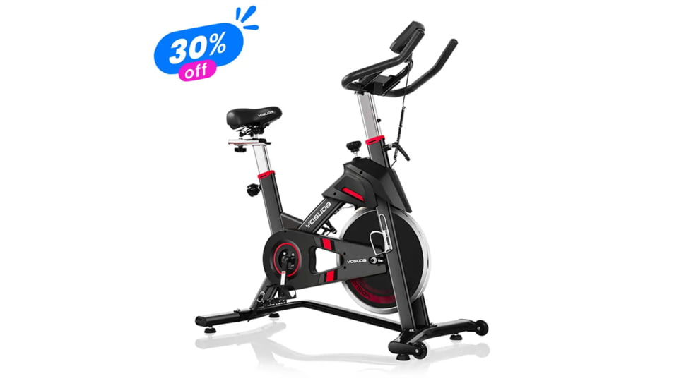 Yosuda YB007R Magnetic Exercise Bike, YB007R &amp; Non-Slip Floor Protection Mat, YSSB007R+YSMAT-US02