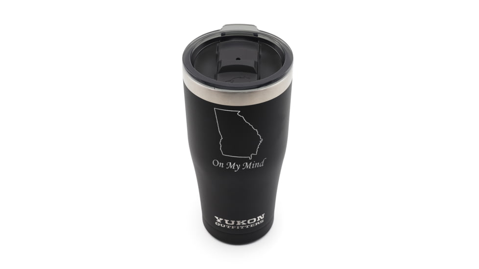 Yukon Outfitters 20oz Tumbler, Black with GA on my Mind engraving, MGYT20BLKGOMM