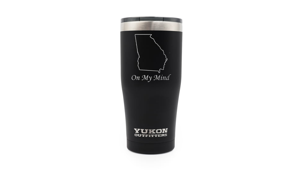 Yukon Outfitters 20oz Tumbler, Black with GA on my Mind engraving, MGYT20BLKGOMM