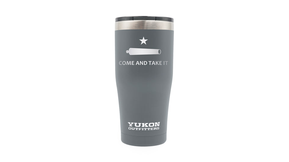 Yukon Outfitters 20oz Tumbler, Charcoal with Come and Take It engraving, YO20CHARCTI