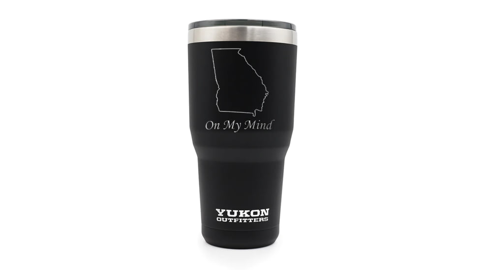 Yukon Outfitters 30oz Tumbler, Black with GA on my Mind engraving, MGYT30BLKGOMM