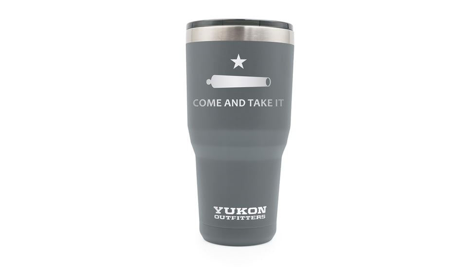 Yukon Outfitters 30oz Tumbler, Charcoal with Come and Take It engraving, YO30CHARCTI