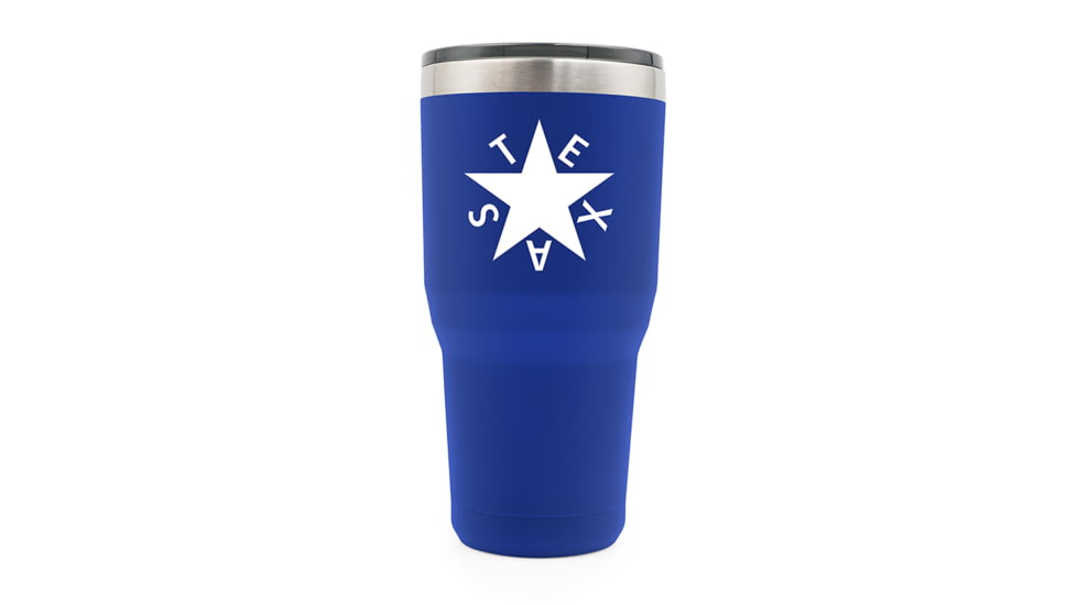 Yukon Outfitters 30oz Tumbler, Royal Blue with Zavala TX Flag print, YO30RBZAVALA