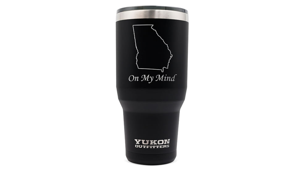 Yukon Outfitters 40oz Tumbler, Black with GA on my Mind engraving, MGYT40BLKGOMM